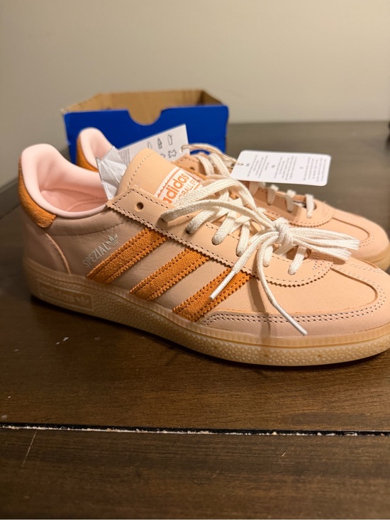 adidas Shoes - adidas Spezial Women's Sneakers in Peach and Orange Suede Accents